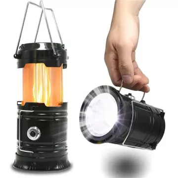 Lanternă de camping cu încărcător și efect de flacără + livrare la doar 1 RON