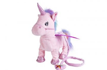 Unicorn de pluș, care cântă și se mișcă - Roz