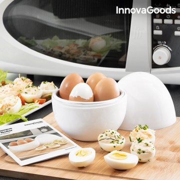 Fierbător de ouă pentru cuptorul cu microunde cu rețete Boilegg InnovaGoods + livrare la doar 1 RON